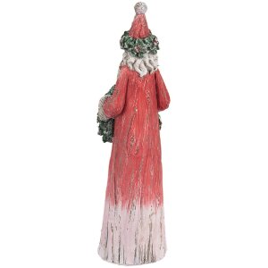 Clayre & Eef 6PR5527 Decorațiune Moș Crăciun Roșu și Verde 7x6x24 cm