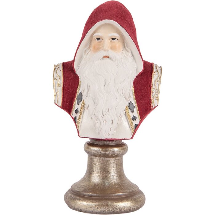 Clayre & Eef 6PR5538 Bust Decorativ Moș Crăciun 10x9x19 cm