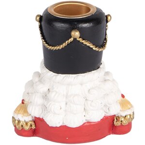 Clayre & Eef 6PR5540 Kerzenständer Nussknacker 8x6x9 cm Rot und Weiß