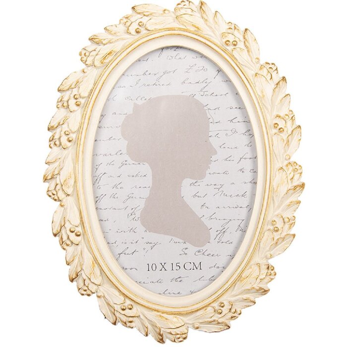 Clayre & Eef 2F1313 Fotorahmen 15x20 cm Beige-Gold 10x15 cm