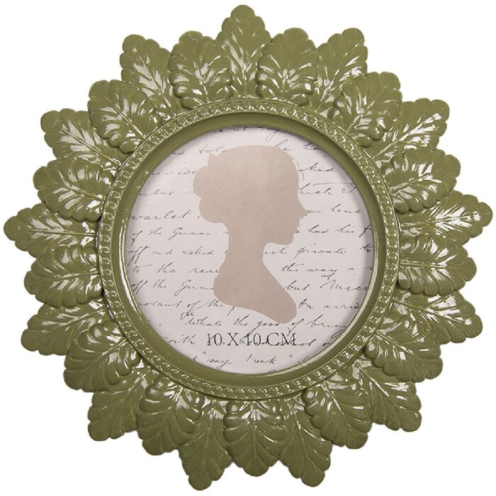 Clayre & Eef Ramă Foto Ø 19x2 cm / Ø 10 cm - Plastic și Sticlă