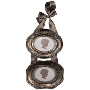 Clayre & Eef Ramă Foto Set 2 Bucăți Argintiu Maro...