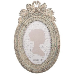 Clayre & Eef 2F1333 Fotorahmen 15x3x23 cm Beige-Grün 10x15 cm