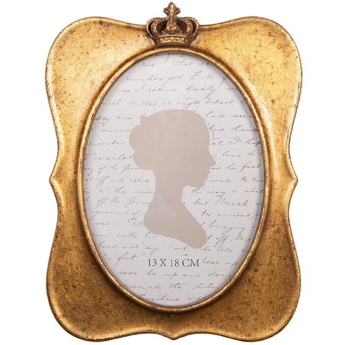 Clayre & Eef 2F1338 Fotorahmen 17x22 cm Goldfarbig 13x18 cm