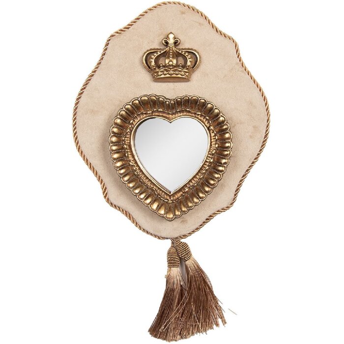 Clayre & Eef Oglindă 19x3x22 cm Bej-Auriu