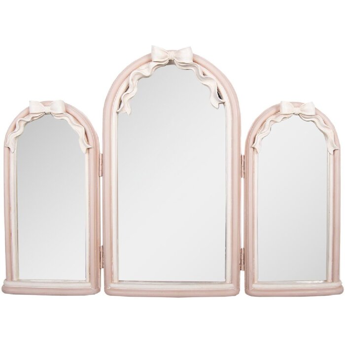 Clayre & Eef 62S335 Spiegel 48x4x34 cm rosa-weiß