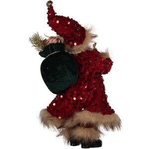 Clayre & Eef 66322 Decorațiune Moș Crăciun 16x12x31 cm Roșu