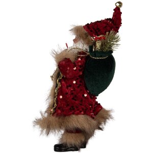 Clayre & Eef 66322 Decorațiune Moș Crăciun 16x12x31 cm Roșu