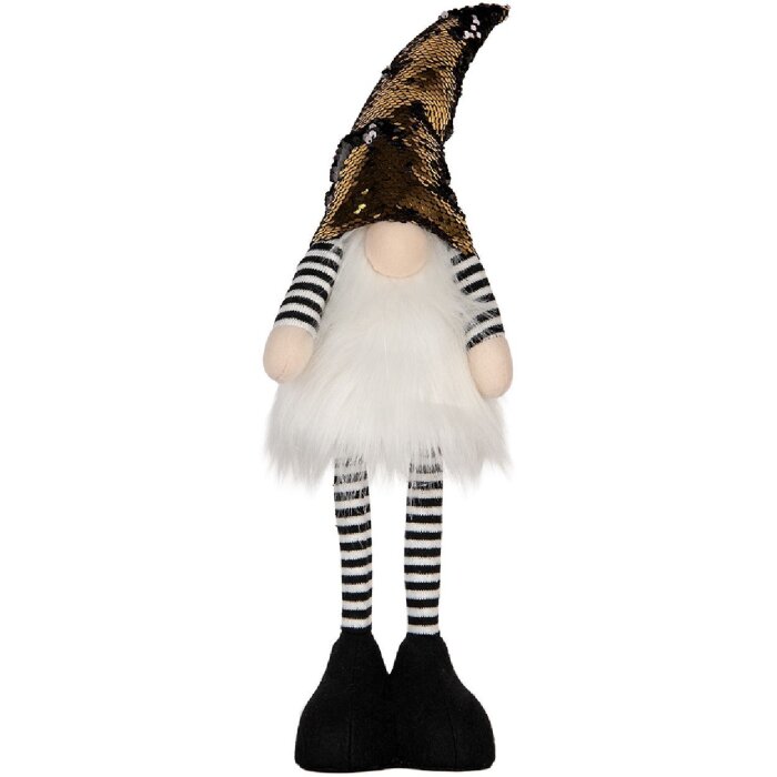 Clayre & Eef 66327 Decorațiune Gnom cu LED Auriu 8x12x56 cm