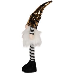 Clayre & Eef 66327 Decorațiune Gnom cu LED Auriu 8x12x56 cm