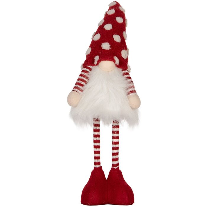Clayre & Eef 66328 Dekozwerg mit LED Rot und Weiß 56 cm