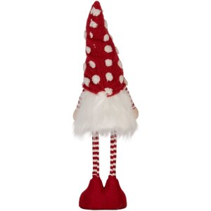 Clayre & Eef 66328 Dekozwerg mit LED Rot und Weiß 56 cm