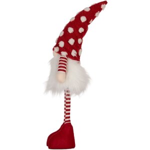 Clayre & Eef 66328 Dekozwerg mit LED Rot und Weiß 56 cm
