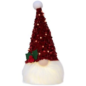 Clayre & Eef 66330 Decorațiune Gnom cu LED 10x10x25 cm