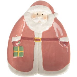 Clayre & Eef 6CE2213P Kleiner Teller 20x16x4 cm rosa-weiß