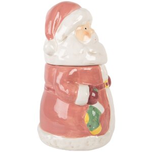 Clayre & Eef 6CE2215 Vorratstopf mit Deckel Ø 15x26 cm Rosa/Weiß