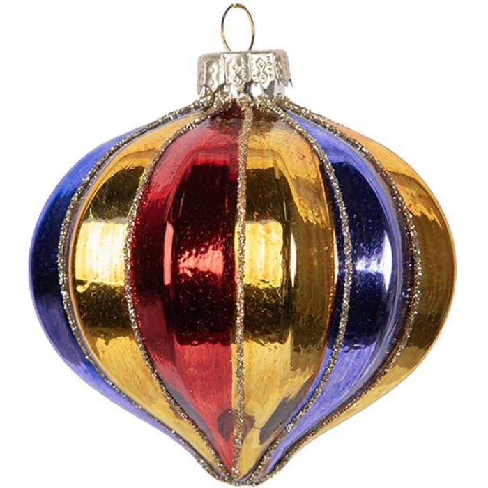 Clayre & Eef 6GL5102 Christbaumkugel Ø 8 cm mehrfarbig