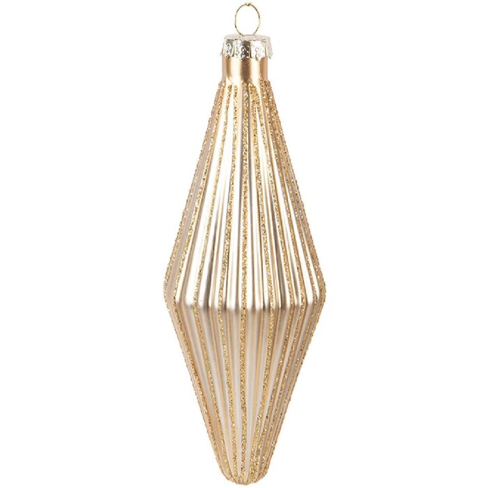 Clayre & Eef Ornament Crăciun Auriu Ø 5x15 cm Sticlă