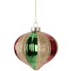 Clayre & Eef 6GL5117 Christbaumkugel Ø 10x10 cm Grün Rot