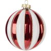 Clayre & Eef Ornament de Crăciun Sticlă Ø 10x11 cm Roșu și Alb