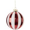 Clayre & Eef Ornament de Crăciun Sticlă Ø 10x11 cm Roșu și Alb