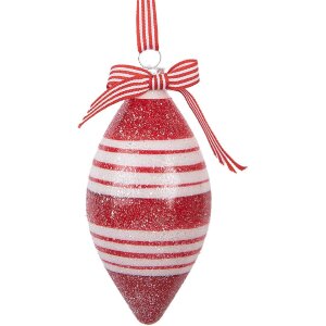 Clayre & Eef 6GL5181 Christbaumkugel Rot Weiß...