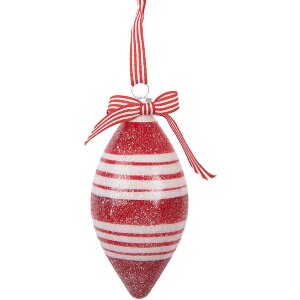 Clayre & Eef 6GL5181 Christbaumkugel Rot Weiß...