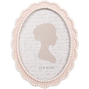 Clayre & Eef 2F1303 Fotorahmen 16x20 cm Rosa-Weiß