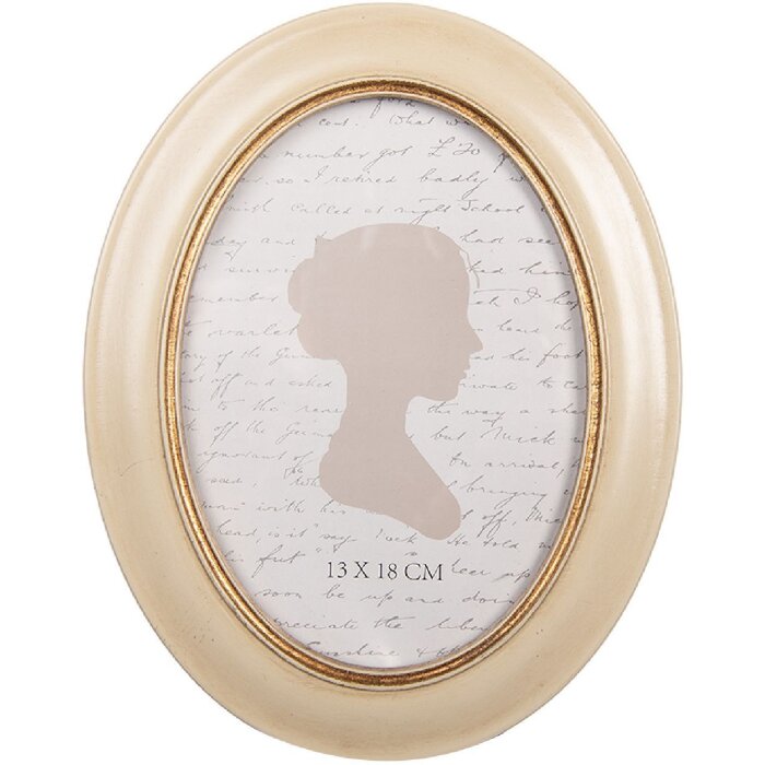 Clayre & Eef 2F1321 Fotorahmen 18x2x23 cm / 13x18 cm Beige Goldfarbig