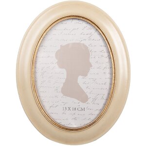 Clayre & Eef 2F1321 Fotorahmen 18x2x23 cm / 13x18 cm Beige Goldfarbig
