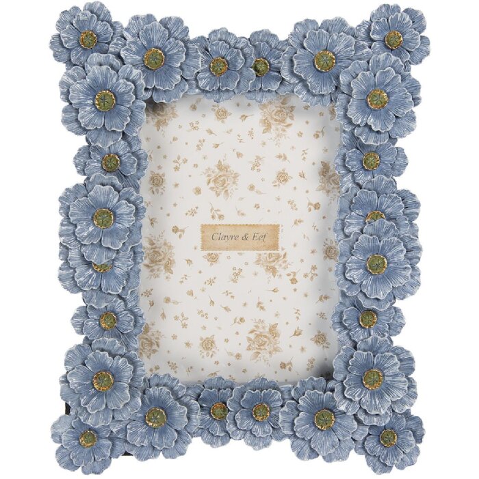 Clayre & Eef 2F1366M Ramă foto 22x3x27 cm / 13x18 cm Albastru-Verde