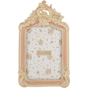 Clayre & Eef 2F1367M Fotorahmen 16x2x25 cm Beige Rosa