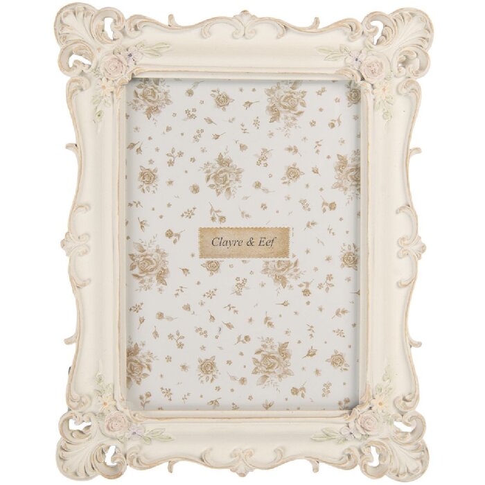 Clayre & Eef 2F1371M Fotorahmen 19x24 cm Weiß 13x18 cm Bildgröße