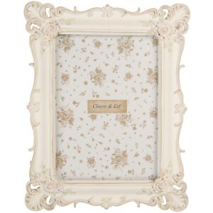 Clayre & Eef 2F1371M Fotorahmen 19x24 cm Weiß 13x18 cm Bildgröße