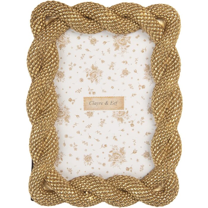 Clayre & Eef 2F1374S Fotorahmen 14x2x19 cm Goldfarben 10x15 cm
