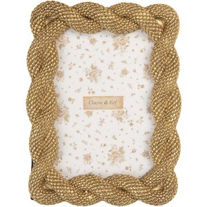 Clayre & Eef 2F1374S Fotorahmen 14x2x19 cm Goldfarben 10x15 cm