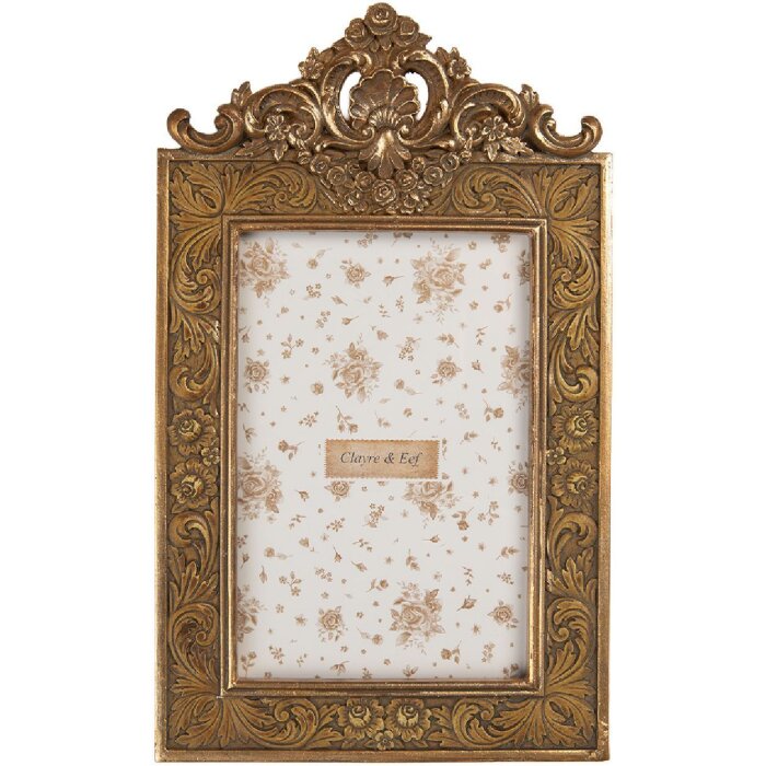 Clayre & Eef 2F1349S Fotorahmen 14x2x24 cm / 10x15 cm Goldfarben