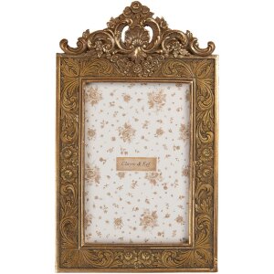 Clayre & Eef 2F1349S Fotorahmen 14x2x24 cm / 10x15 cm Goldfarben