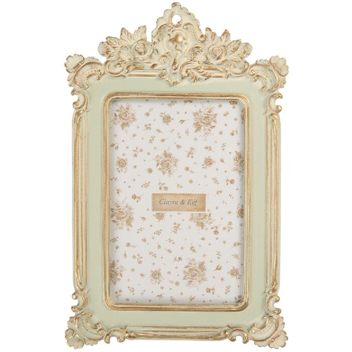 Clayre & Eef Ramă foto 15x24 cm Verde Auriu 10x15 cm