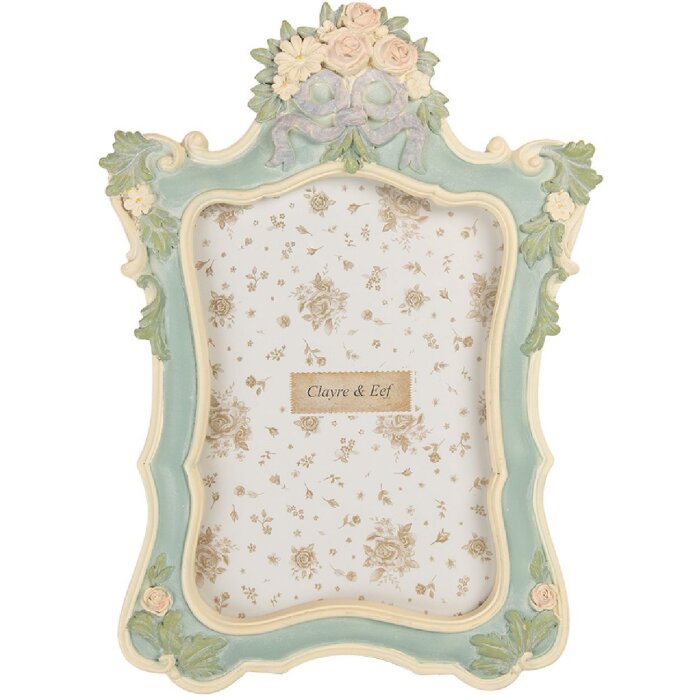 Clayre & Eef 2F1362M Fotorahmen 19x26cm Grün Beige 13x18cm