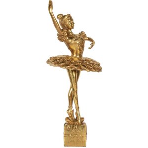 Clayre & Eef 6PR5418 Decorațiune Balerină Aurie 20x17x45 cm