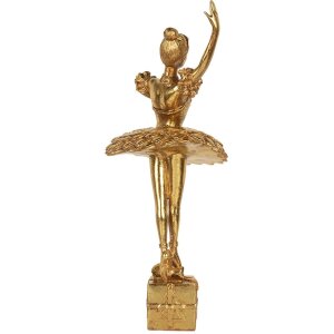 Clayre & Eef 6PR5418 Decorațiune Balerină Aurie 20x17x45 cm
