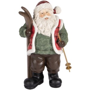 Clayre & Eef Decorațiune Moș Crăciun Verde și Maro...