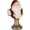 Clayre & Eef Bust Decorațiune Moș Crăciun 9x7x15 cm Roșu & Alb