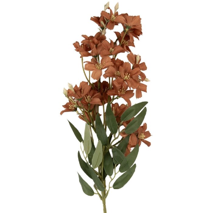 Rama decorativă cu ramură și flori Clayre & Eef 10x10x72 cm maro-verde