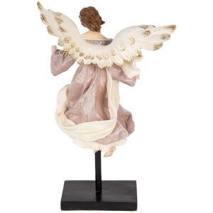 Clayre & Eef 6PR5599 Dekoration Engel 23x21x42 cm Beige-Weiß