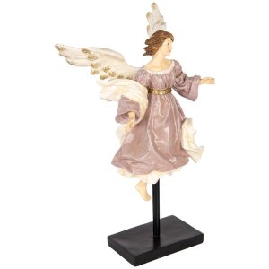 Clayre & Eef 6PR5599 Dekoration Engel 23x21x42 cm Beige-Weiß