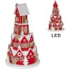 Clayre & Eef 6PR5609 Dekoration Haus mit LED Ø 13x22 cm Rot und Weiß