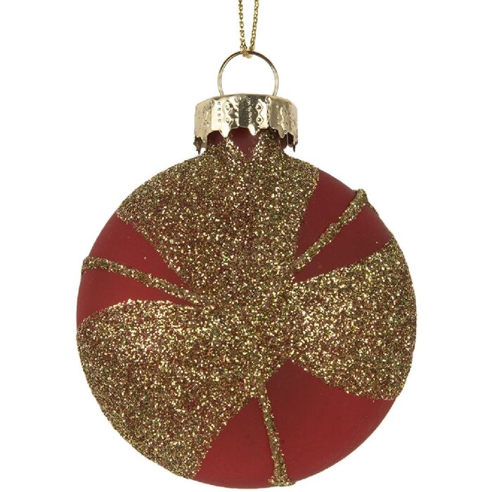 Clayre & Eef Ornament Crăciun 6x3x7 cm Auriu Roșu