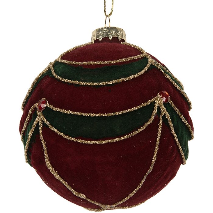 Clayre & Eef Ornament Crăciun Ø 8 cm Roșu-Verde